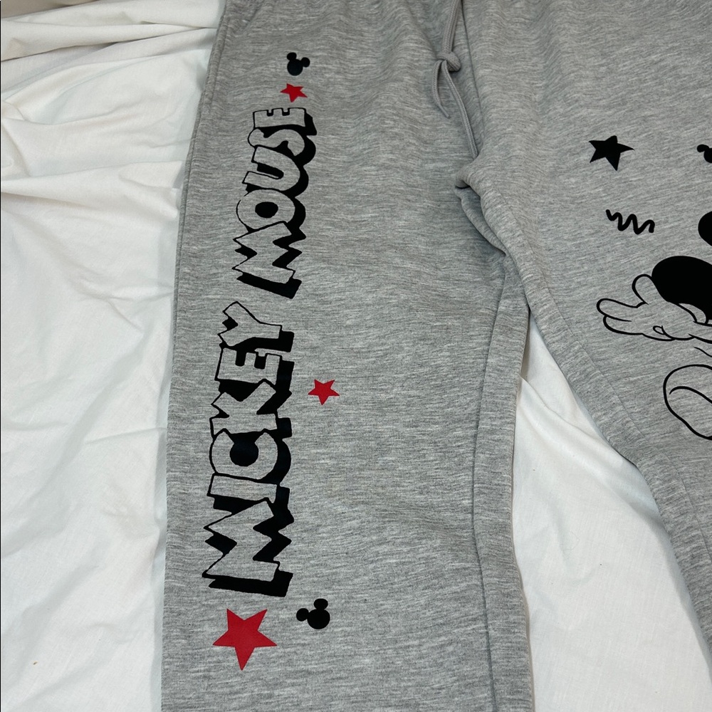 Disney Mickey Mouse Gray Joggers Size Large (12-14) - Picture 2 of 11